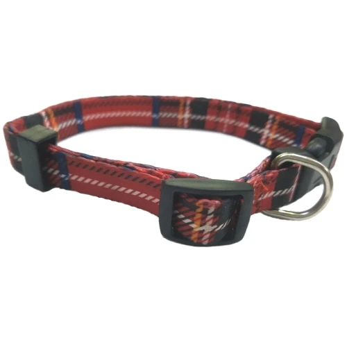 Collar nylon 10 mm 20-30 cm escoce rojo