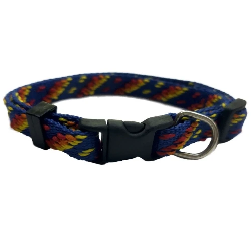 Collar nylon 20MM 35-50cm azteca azul