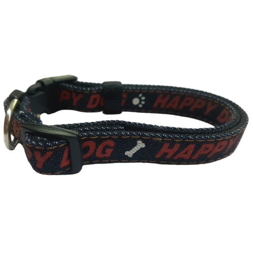 Collar nylon 20MM 35-50cm happy dog negro