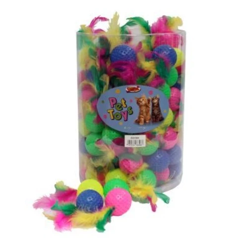 Pelota con plumas cubo 100 uds.