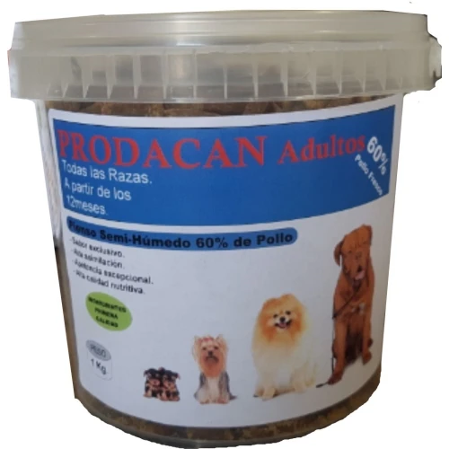 Prodacan adultos 1 kg. alimento natural semi-humedo