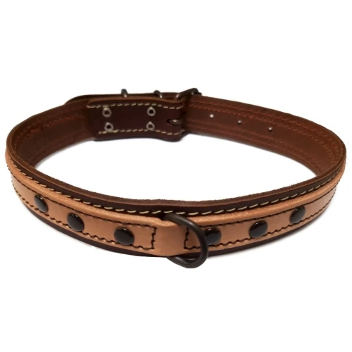 Collar cuero doble 25x550 nat/marron