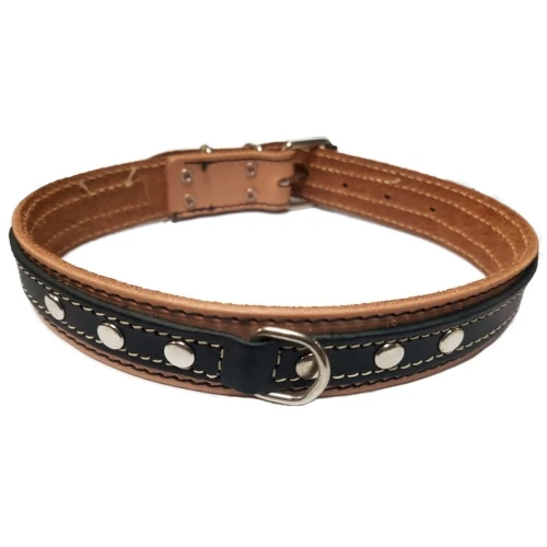 Collar cuero doble 30x650 natural/negro
