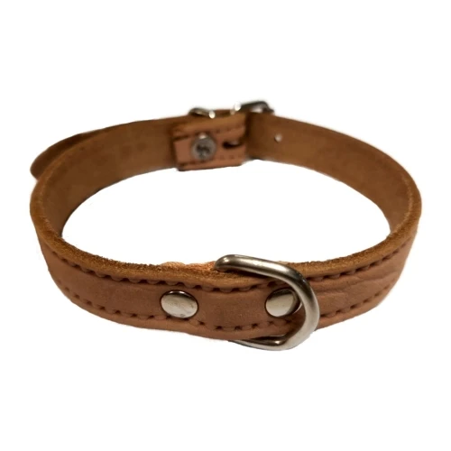 Collar piel labrado 12x300 tostado