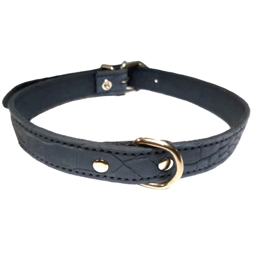 Collar piel labrada 25x550mm. azul