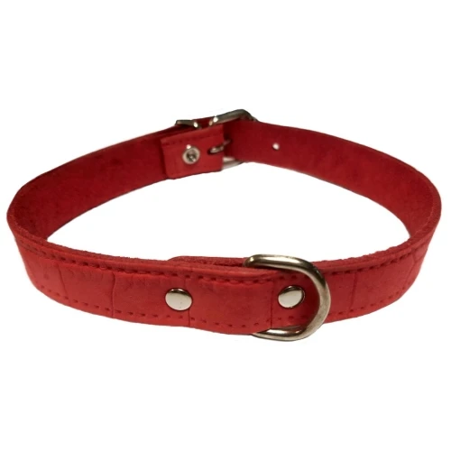 Collar piel labrado 20x500mm. rojo