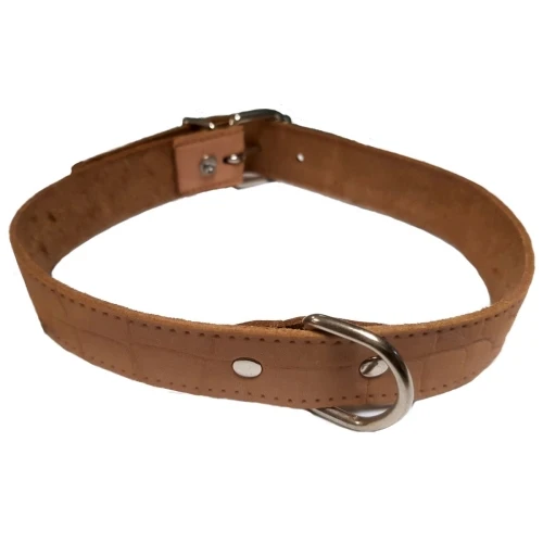 Collar piel labrado 18x400mm. tostado