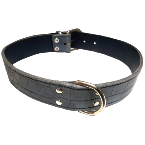 Collar piel labrado 40x700mm. azul