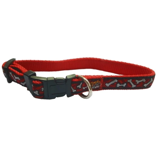 Collar nylon 15x250-380mm.bull rojo/rojo
