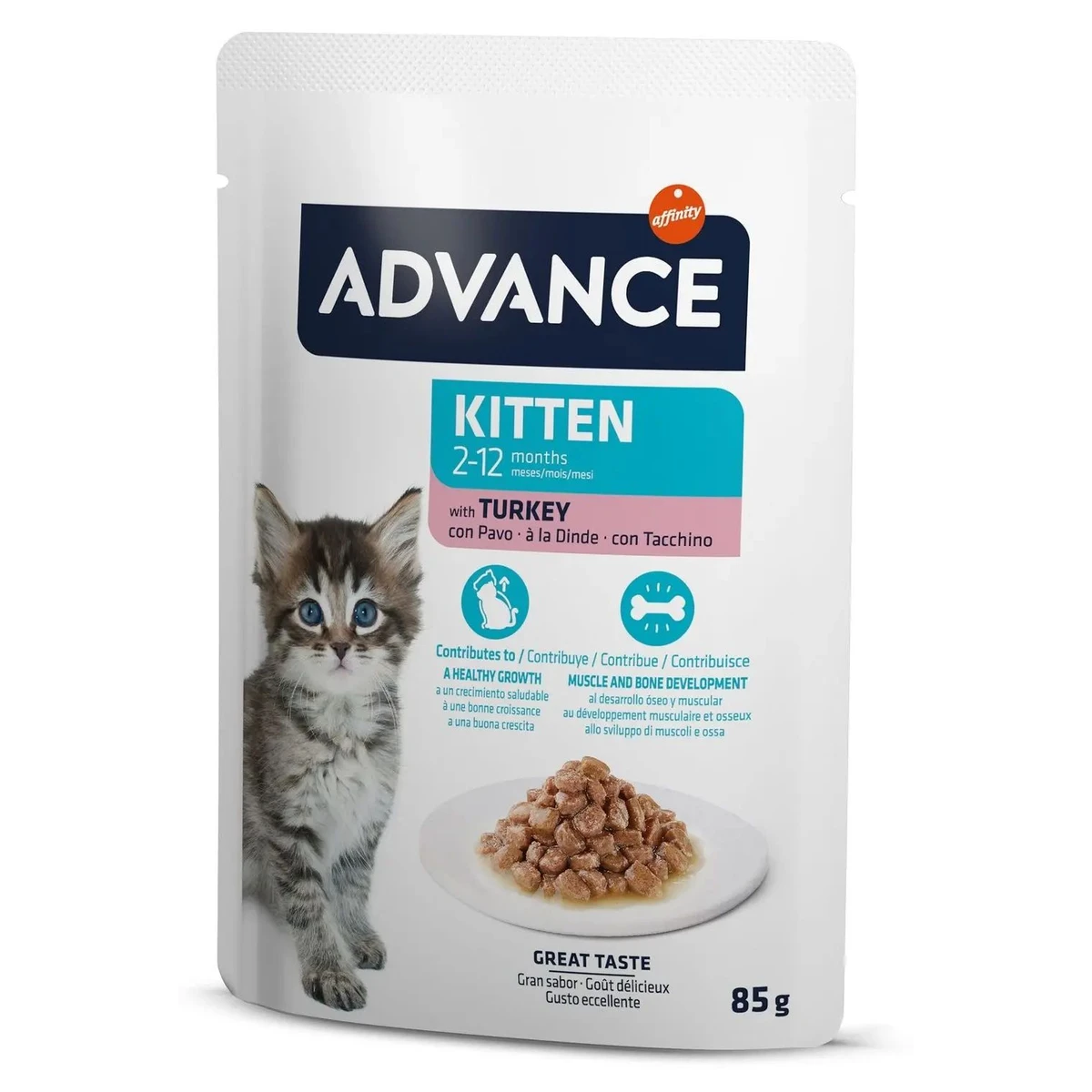 Advance bocaditos en salsa con pavo 85 gr.gatitos