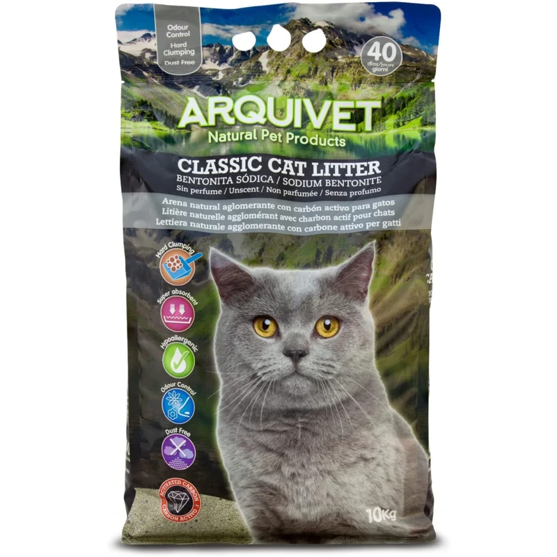 Arena natural bentonite carbon active 10 kg.