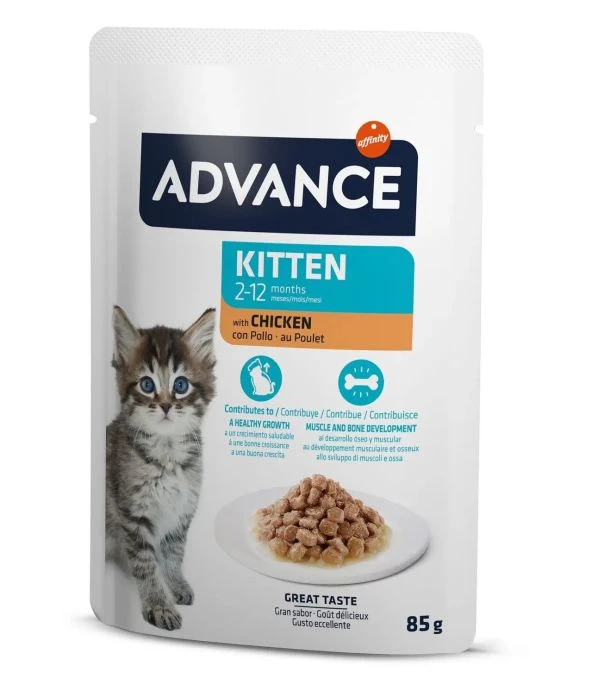 Advance bocaditos en salsa con pollo 85 gr.gatitos