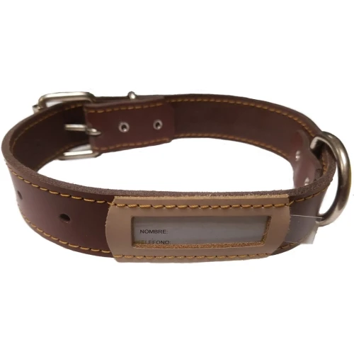 Collar cuero buzon marron 40x3cm