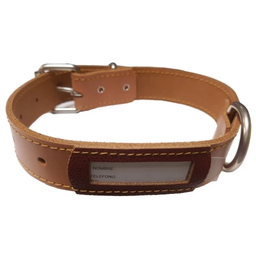 Collar cuero buzon natural 50x3cm