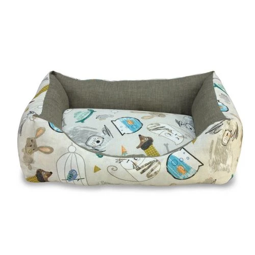 Cama cuadrada mascotas en casa 70cm.