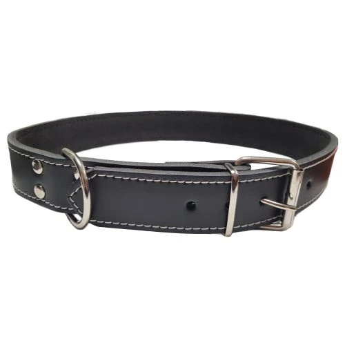 Collar cuero cosido 85cm. negro razas grandes