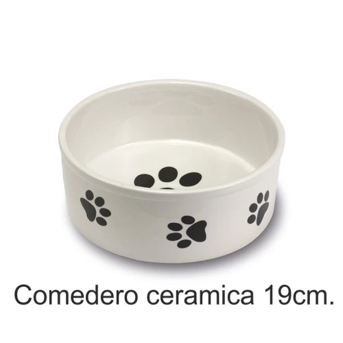 Comedero ceramica huellas 19 cm.