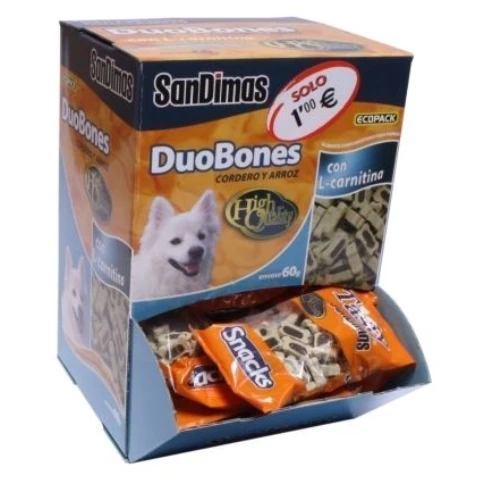 Duobones cordero y arroz 60 gr. caja 40 uds.