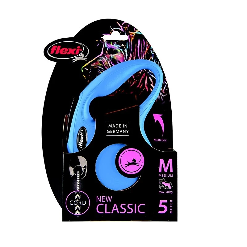 Flexi nuevo classic "m" cordon 5 mts. azul