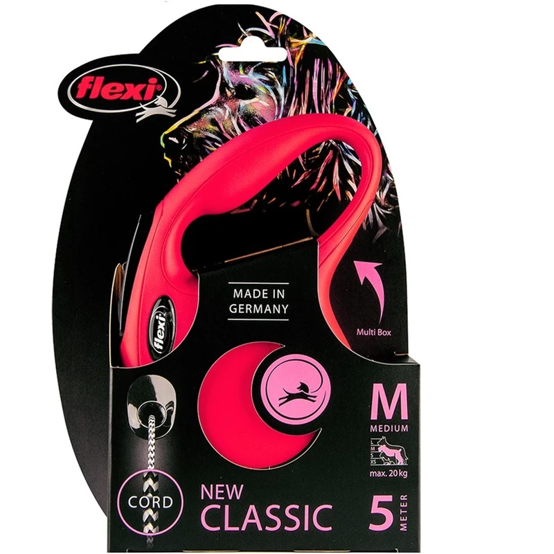 Flexi nuevo classic "m" cordon 5 mts. rojo