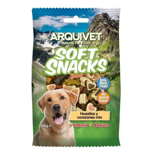Snack huesitos y corazones mix 100gr. arquivet