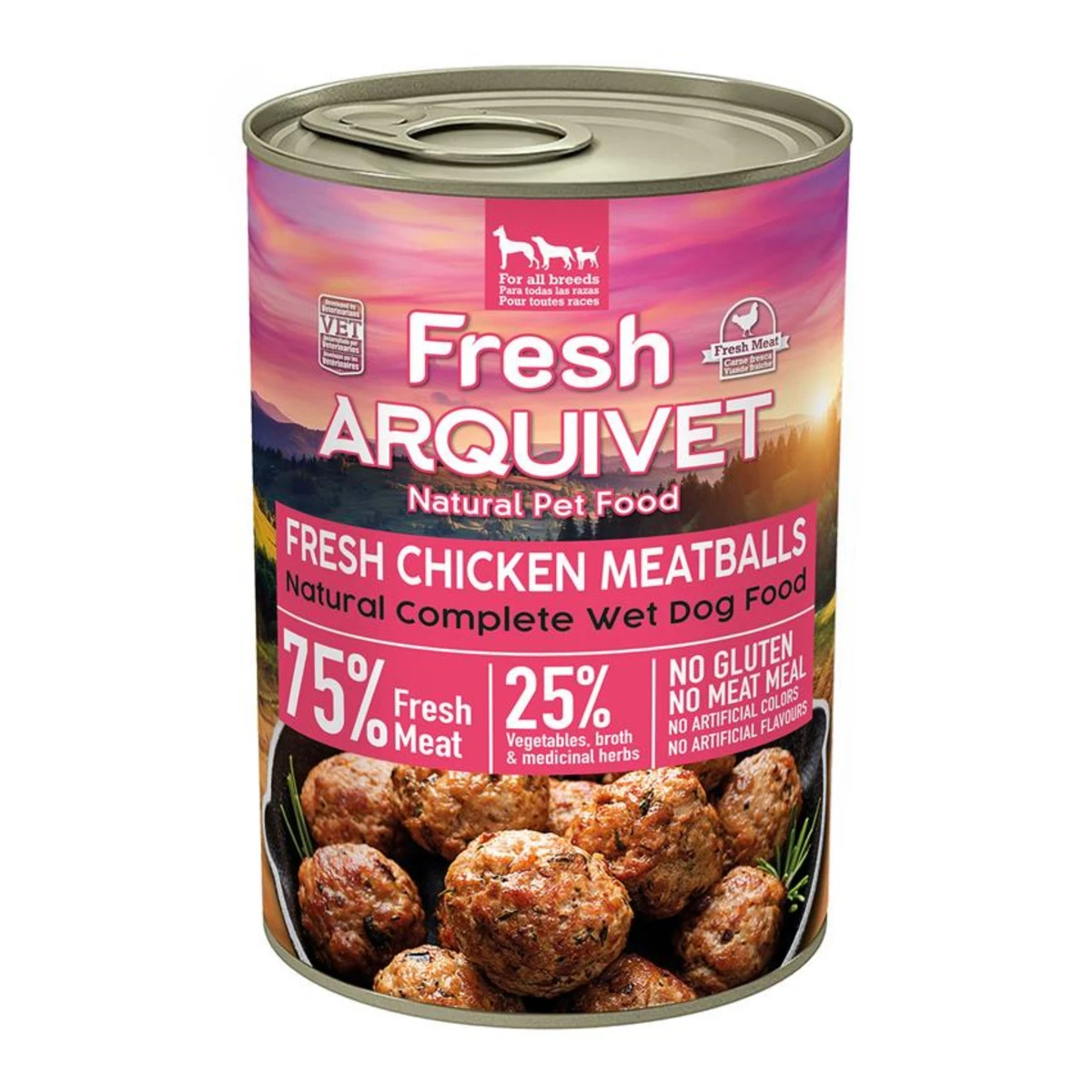 Albondigas con pollo & zanahoria & guisantes 400gr.