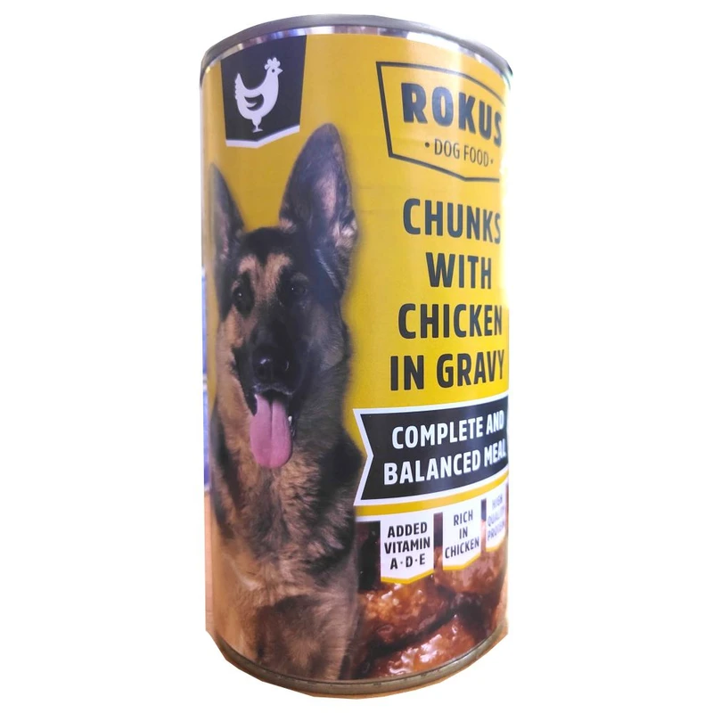 Lata perros pollo 1240gr.rokus