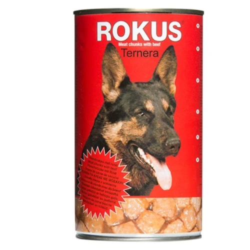 Lata perros ternera 410gr. rokus