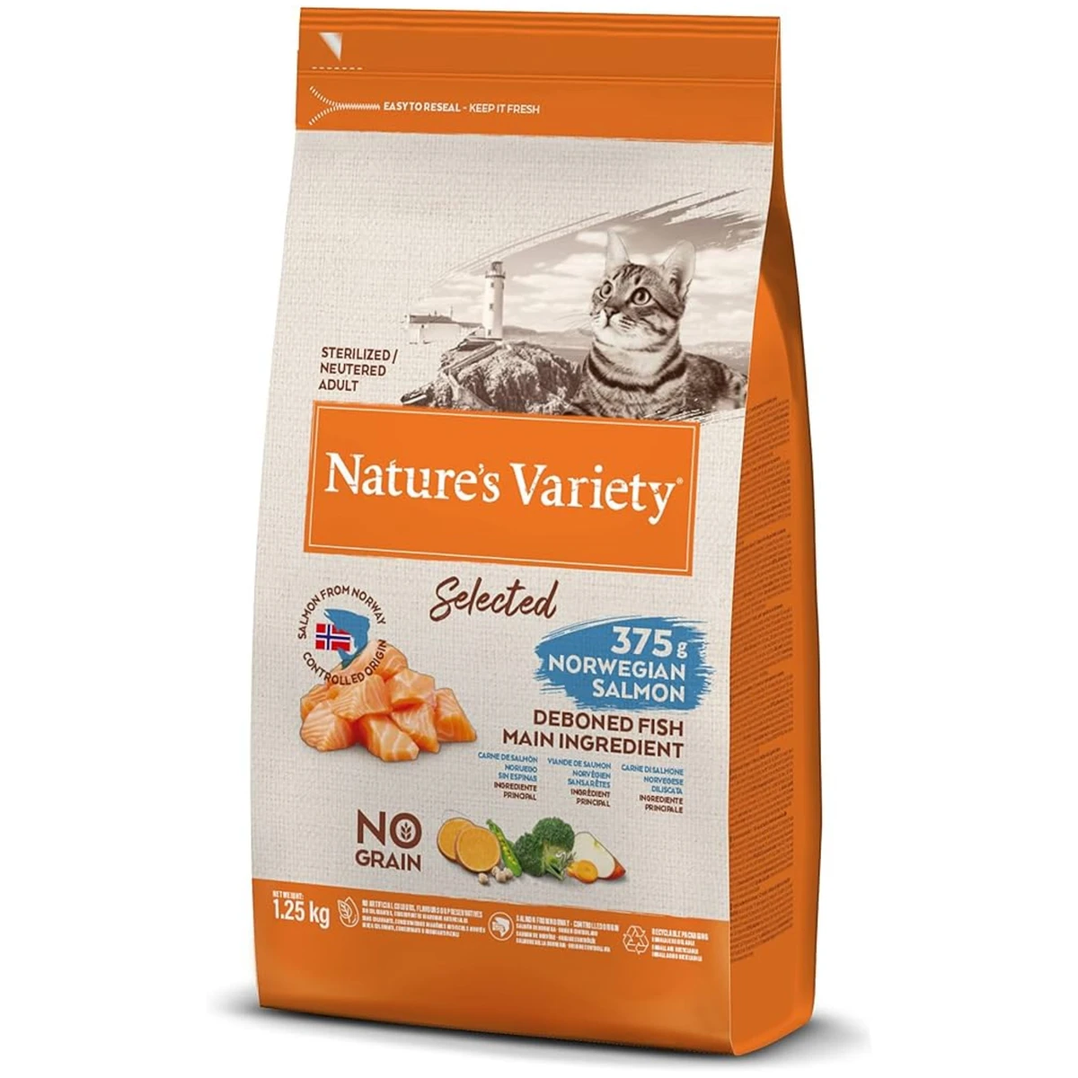 Natures variety cat selected sterili salmon 1.25kg