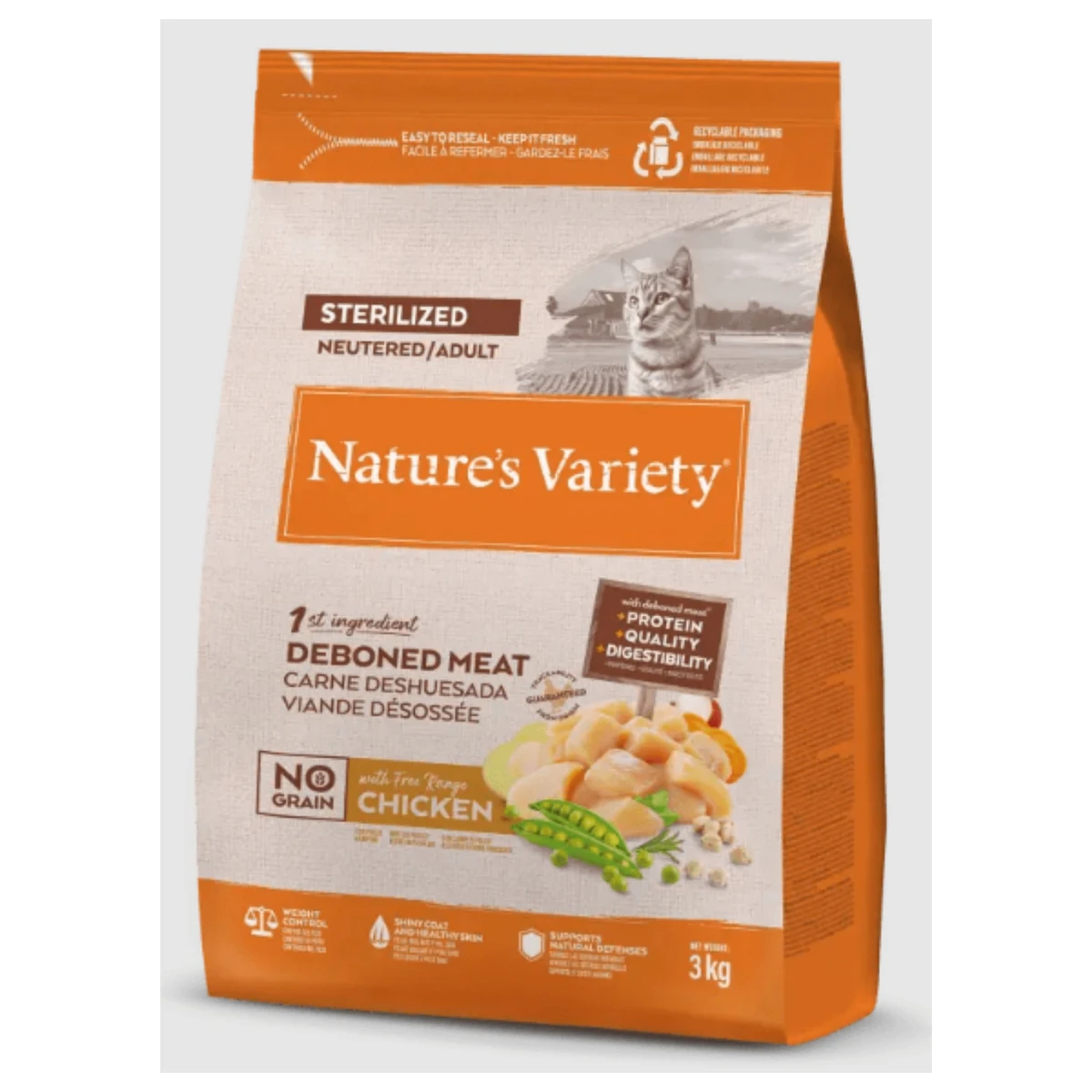Natures variety cat no grain sterili pollo 3 kg