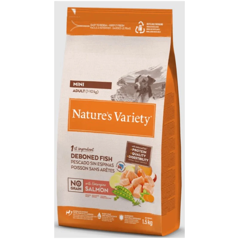 Natures variety n.g. adult mini salmon 1.5 kg