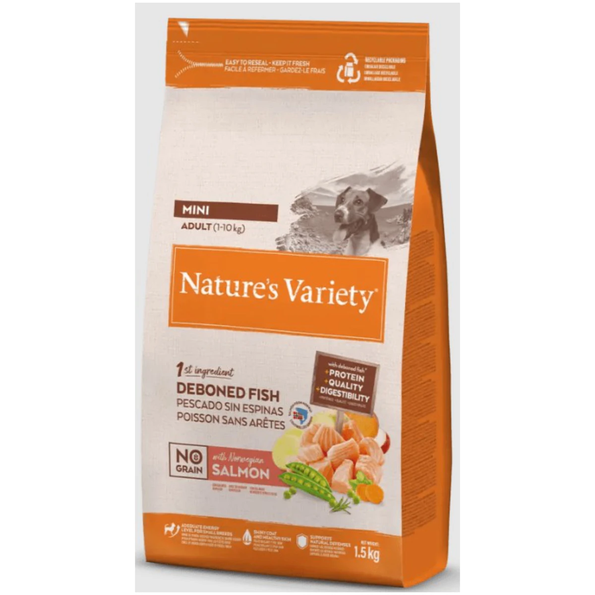 Natures variety n.g. adult mini salmon 1.5 kg