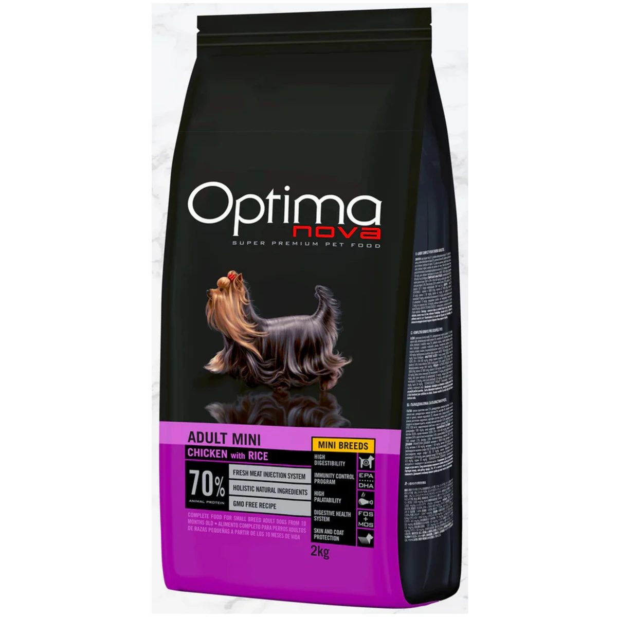 Optima nova adult mini pollo arroz 2 kg.