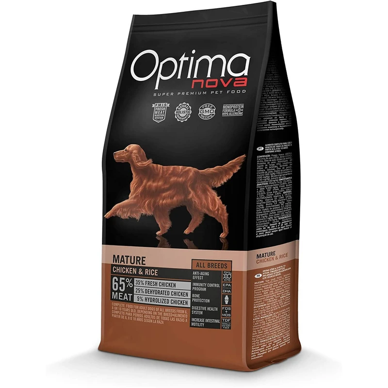 Optima nova adult mature pollo arroz 2 kg.