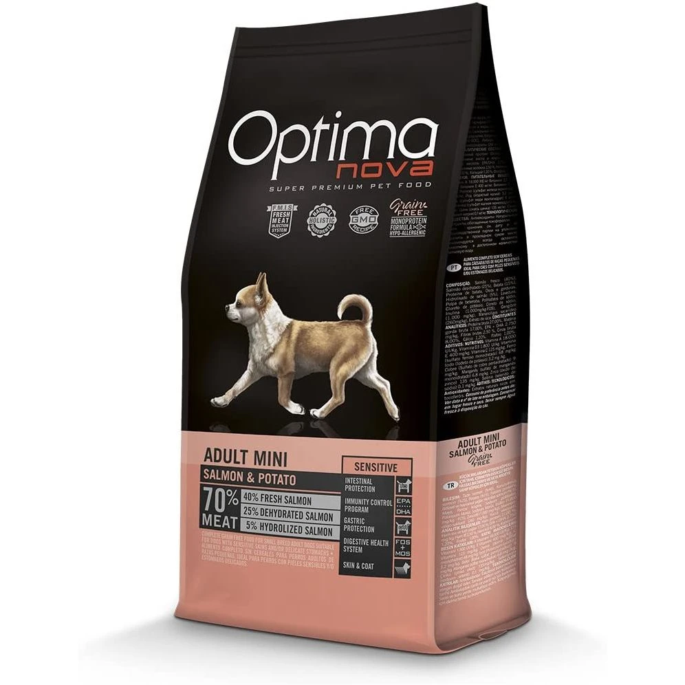 Optima nova adult mini salmon&patata 800 gr.