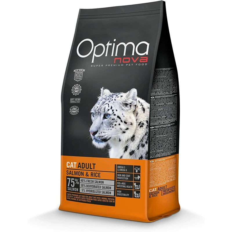 Optima nova cat adult salmon rice 2 kg.