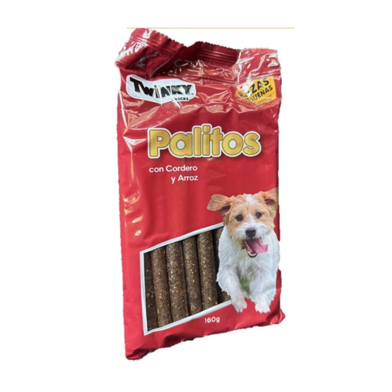 Palitos con cordero y arroz. twinky 160gr.