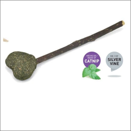 Juguete palo con corazon catnip