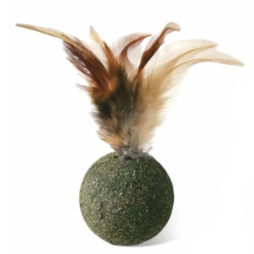 Juguete pelota catnip con pluma