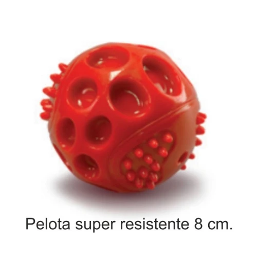 Pelota roja super resistente 8 cm.