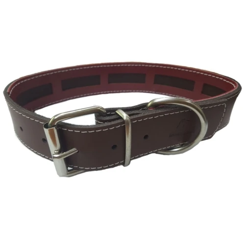 Collar cuero protec marron 45x3cm