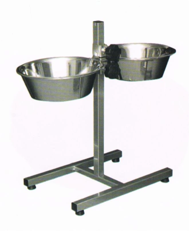 Soporte inox.2 comederos 2,8 lts.