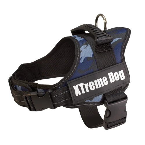 Arnes xtreme dog camo azul S 50-64cm.